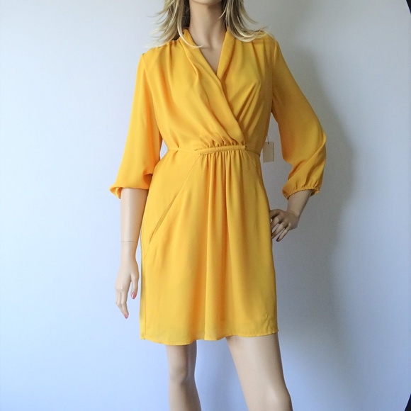 Bar III Dresses & Skirts - Bar III Long Sleeves Surplice Mini Dress NWT